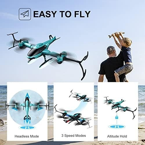 Mini Drone with 1080p Camera, RC Helicopter with 2 Batteries, Altitude Hold Toy