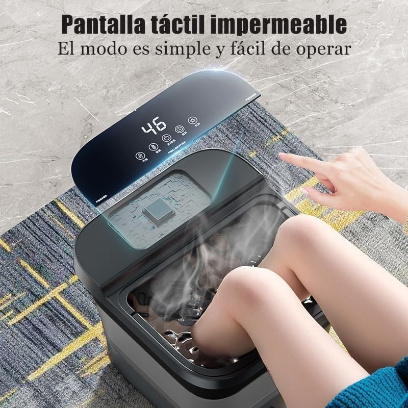 Collapsible Foot Spa w/ Heat, Bubbles, Vibration & 6 Massage Rollers