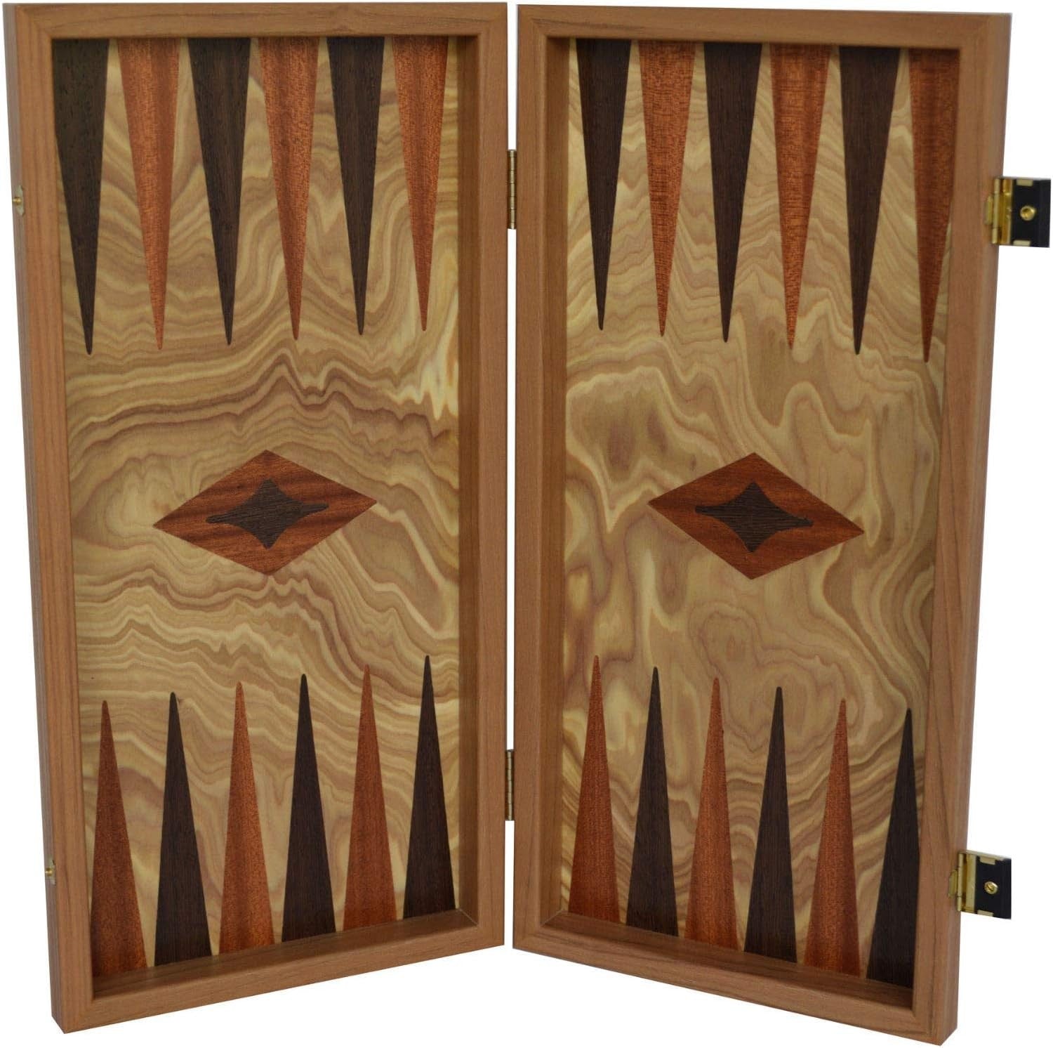 Handcrafted Olive Wood Backgammon Set 15 Inch Traditional Board Game