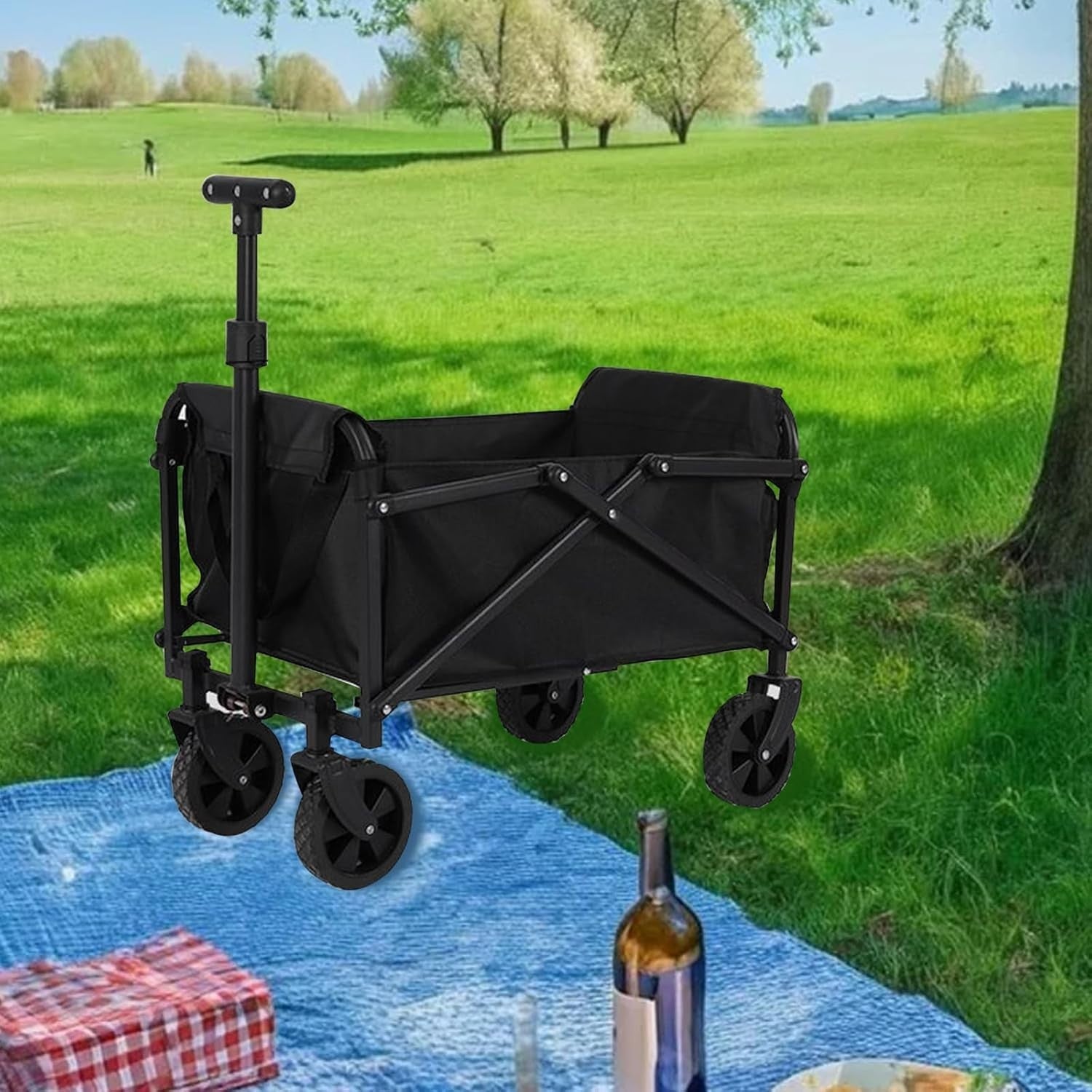 Heavy Duty Folding Festival Trolley Wagon Cart Adjustable Handle All-Terrain