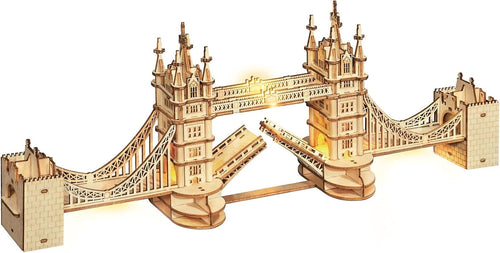 3D Wooden Tower Bridge Puzzle Model Kit – Laser Cut, Easy Assembly