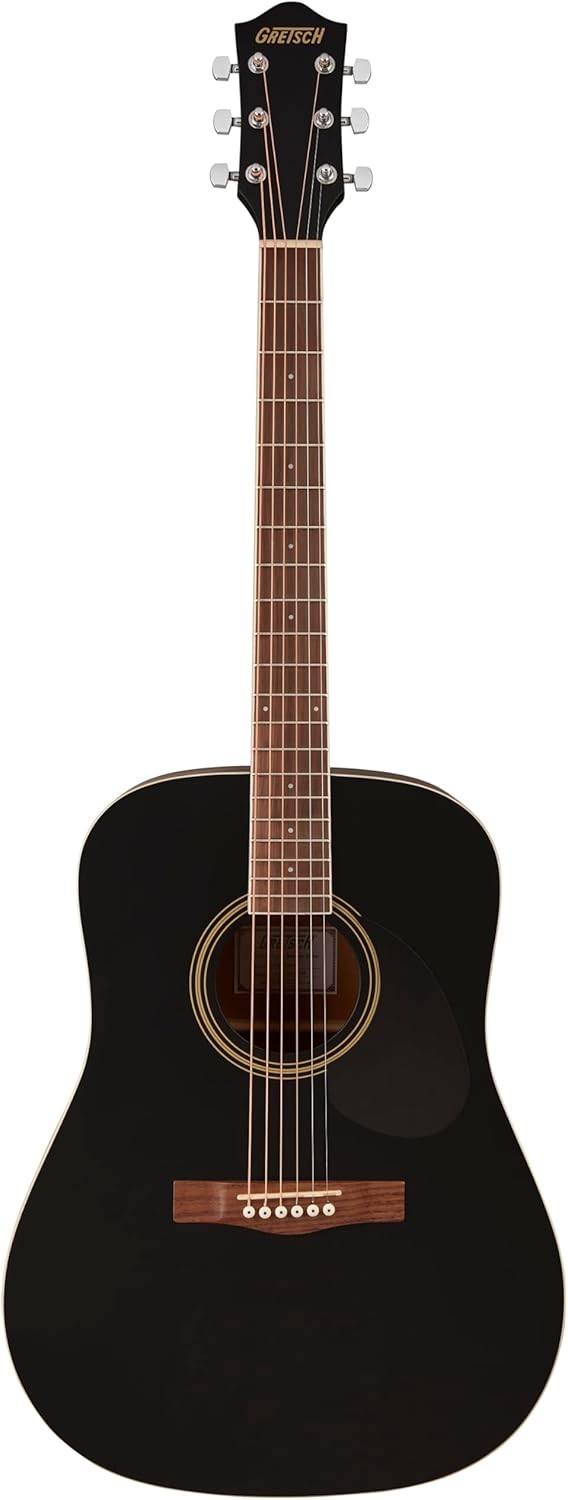 Dreadnought Acoustic Guitar Black Beginner Steel String