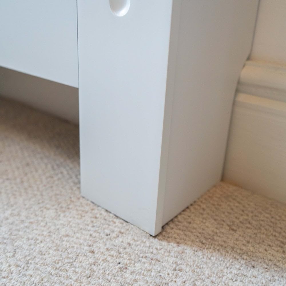 White MDF Radiator Cover Mini | Traditional Diamond Slat Cabinet