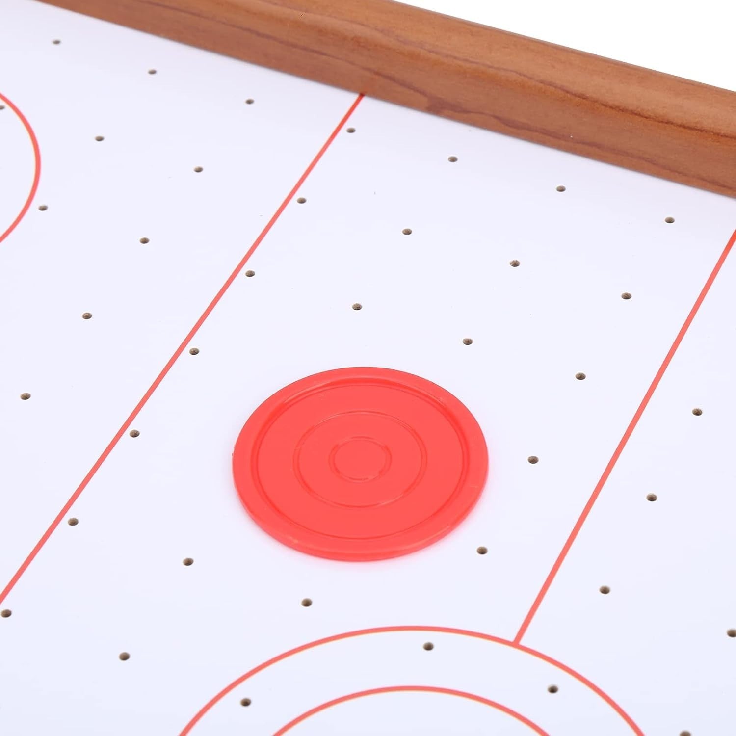 Portable Wooden Tabletop Air Hockey Game Battery Powered Family Fun