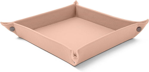 Leather Valet Tray Powder Pink – Desk Organiser for Keys, Coins & Jewellery