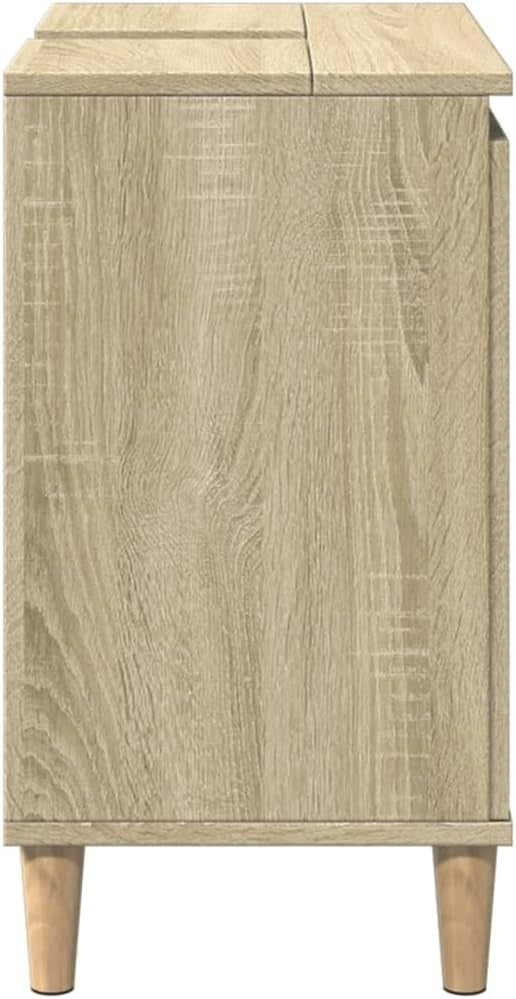 Sonoma Oak Under Sink Bathroom Cabinet 58x33x60cm – Modern Vanity Storage Unit