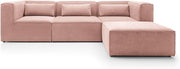 Pink Corner Sofa L Shape | Reversible Modular 3 Seater Sectional Couch