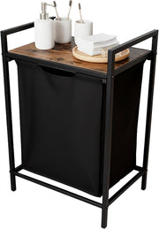 65L Laundry Hamper with Removable Bag & Shelf | Black Metal Frame | Space-Saving