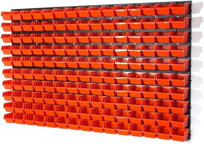Wall Mounted Tool Peg Board Storage Bins Garage Workshop Rack
