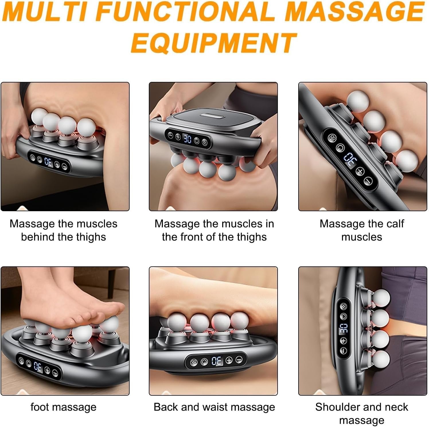 8 Head Deep Tissue Massage Gun Full Body Muscle Pain Relief Rechargeable