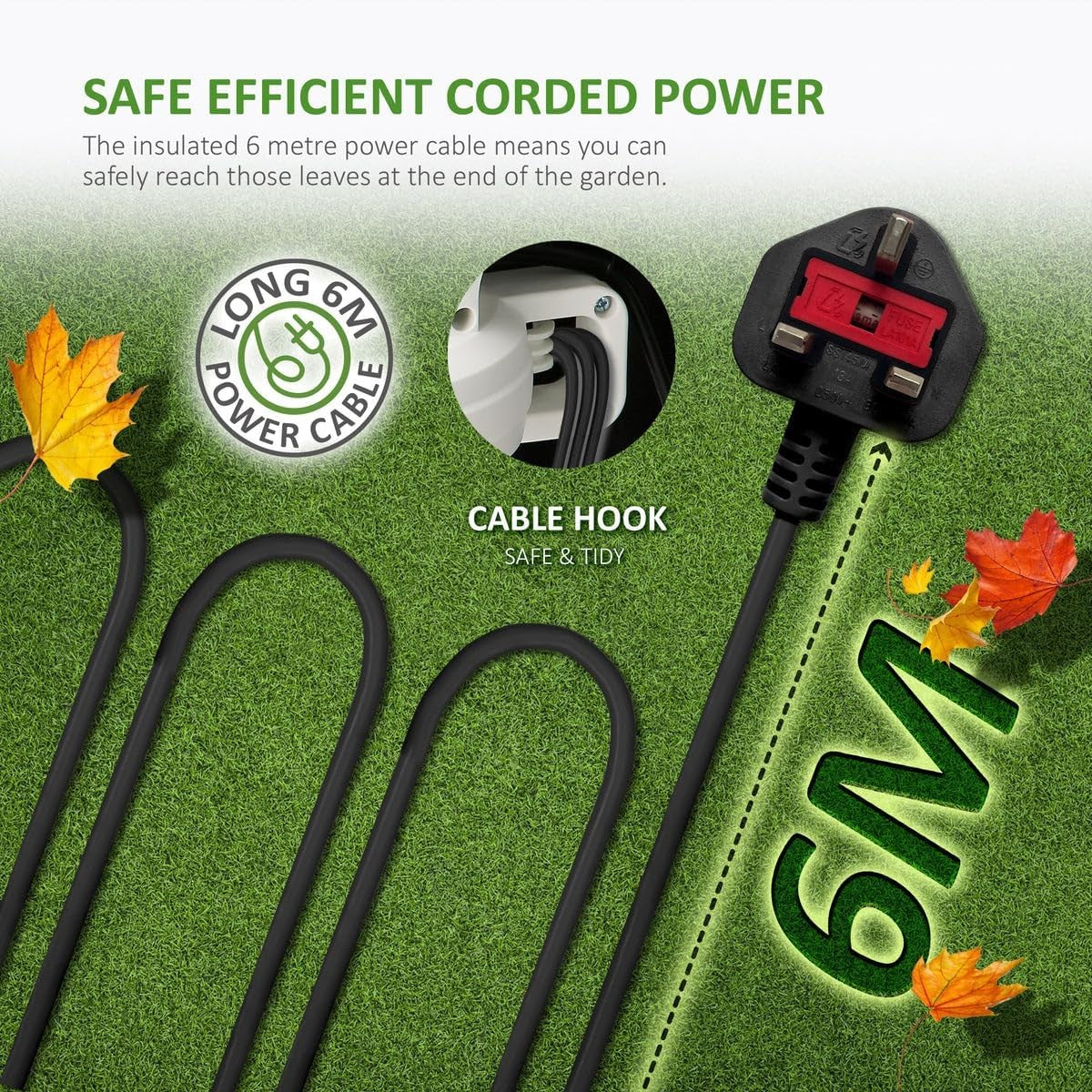 Electric Leaf Blower 3000W Ultra Lightweight Handheld Garden Patio Cleaner