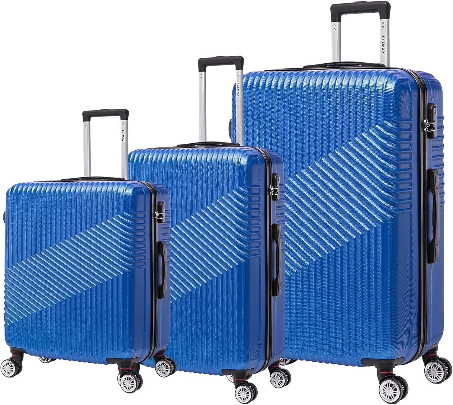 29'' Large Check In Suitcase Hard Shell Lightweight 4 Spinner Wheels Lock Navy