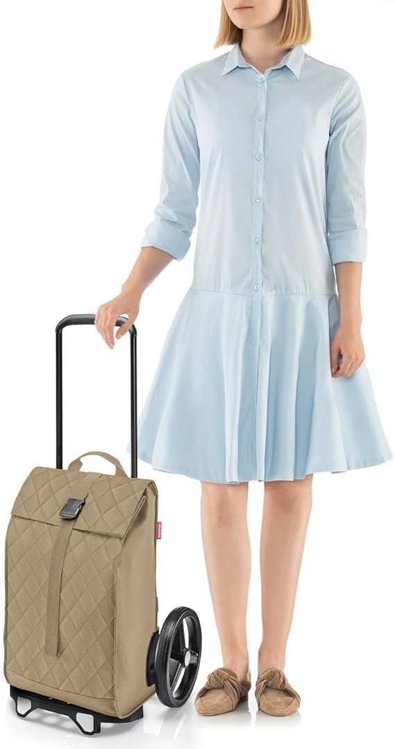 Large Foldable Shopping Trolley Bag with Smooth Wheels & Adjustable Handle