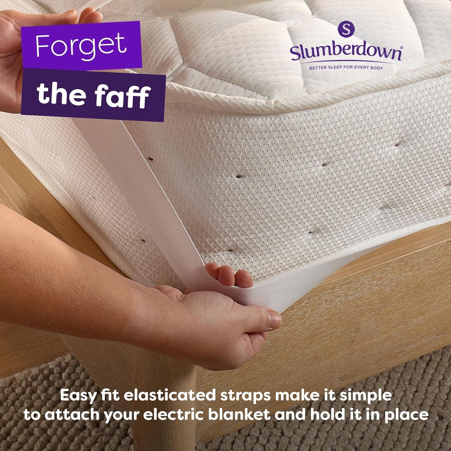 Double Electric Underblanket Quilted Warm Energy Saving 3 Heat Settings 150x120c