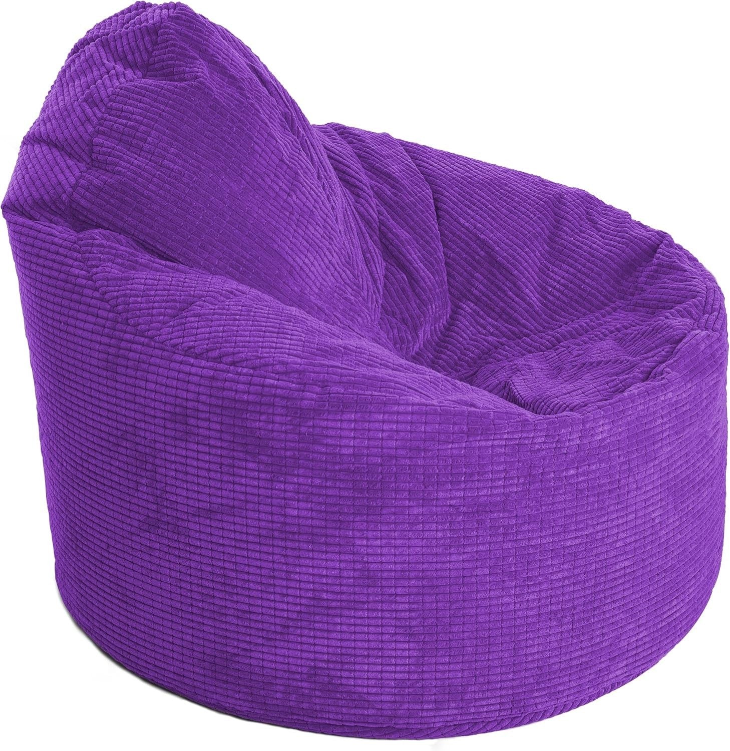 Giant Purple Corduroy Bean Bag Chair XL Adult Seat Gaming Lounge Sofa