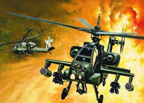 1:72 AH-64A Apache Helicopter Model Kit | Scale Build for Military Fans