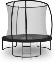 8FT Round Garden Trampoline w Safety Enclosure Ladder PVC Padding