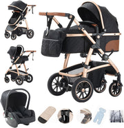 3 in 1 Baby Stroller Travel Pram Adjustable Handle Newborn to 4 Years
