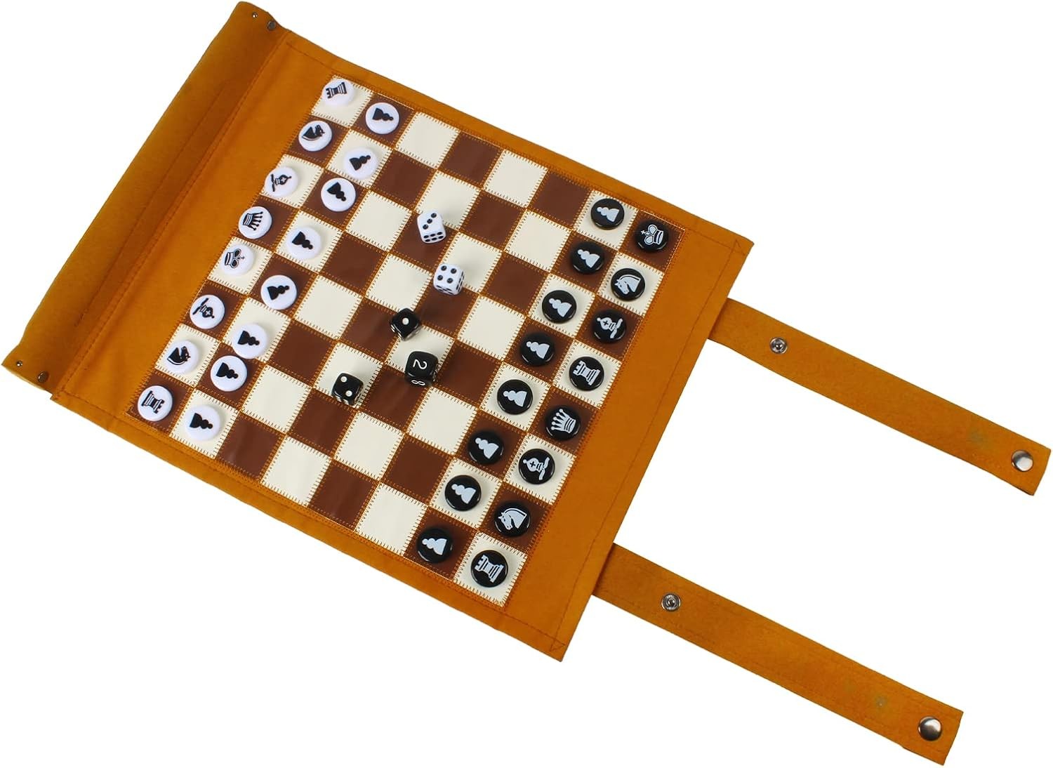 3 in 1 Rollable Chess Checkers Backgammon Set Portable Travel Board Game