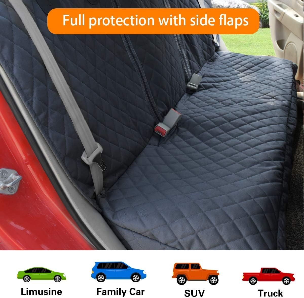 Waterproof Dog Car Seat Cover Mesh Window Non Slip Rear Protector