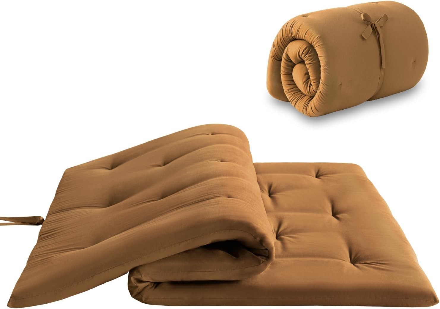 Brown Queen Futon Mattress 2.5" Foam Foldable Tatami Floor Bed Mat