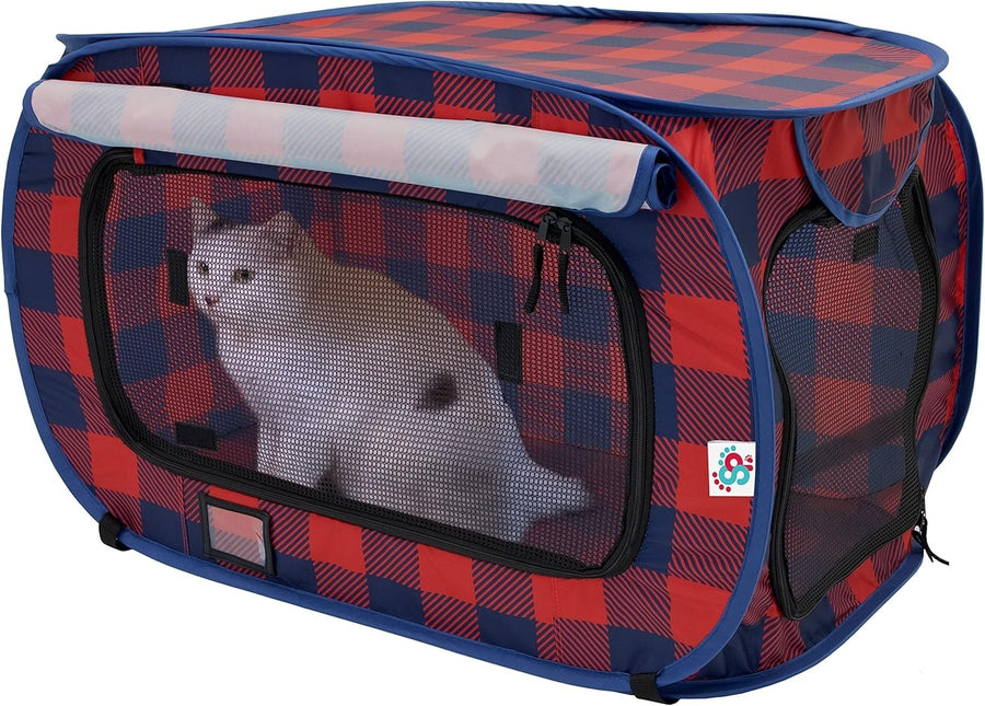 Portable Cat & Dog Travel Kennel Crate w/ Pad | Waterproof, Foldable, 80cm