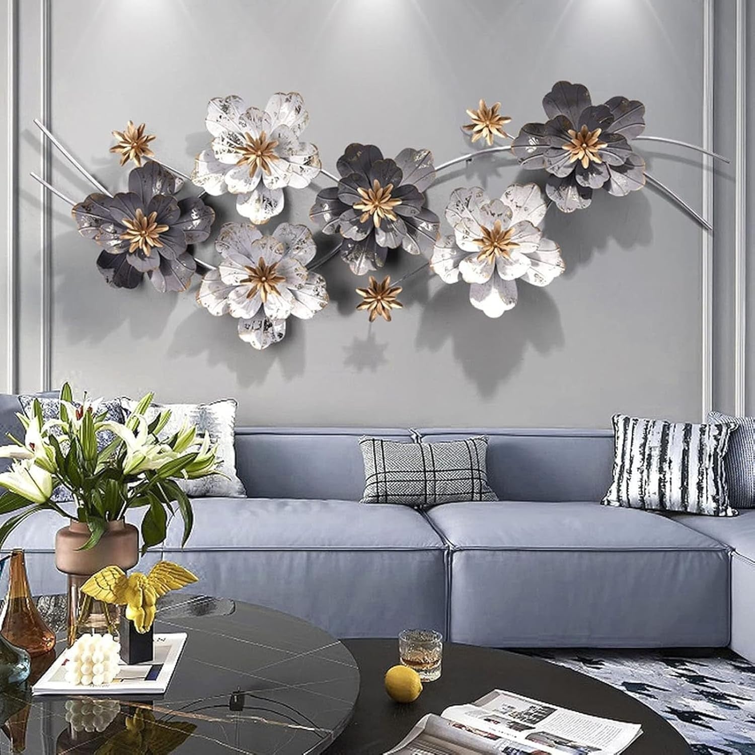 3D Metal Wall Decor Modern Iron Art Hanging Sculpture Ornament