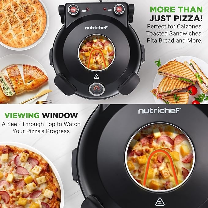 Electric Pizza Oven 30cm Non-Stick Stone 425°C Countertop Cooker 1200W
