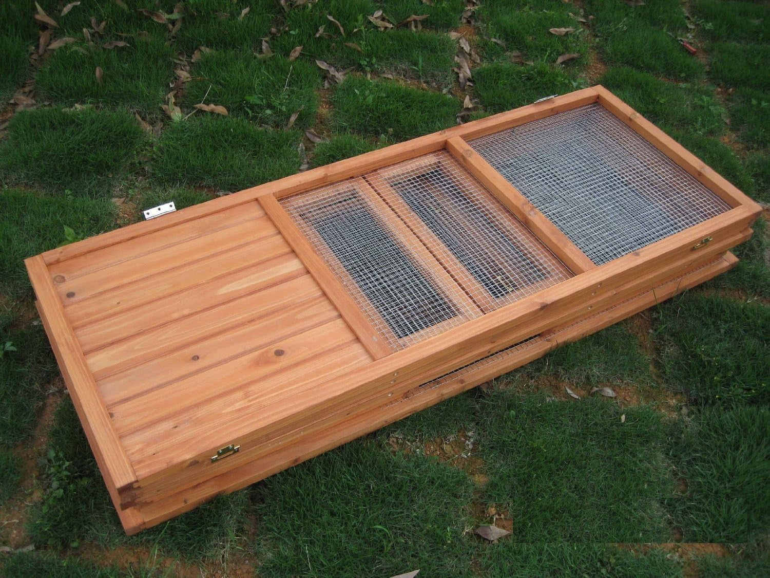 48in Folding Rabbit Run Hutch Outdoor Wooden Shelter Secure Enclosure