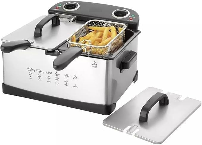 Twin Electric Deep Fat Fryer Dual Zone 3L 2000W Commercial Grade