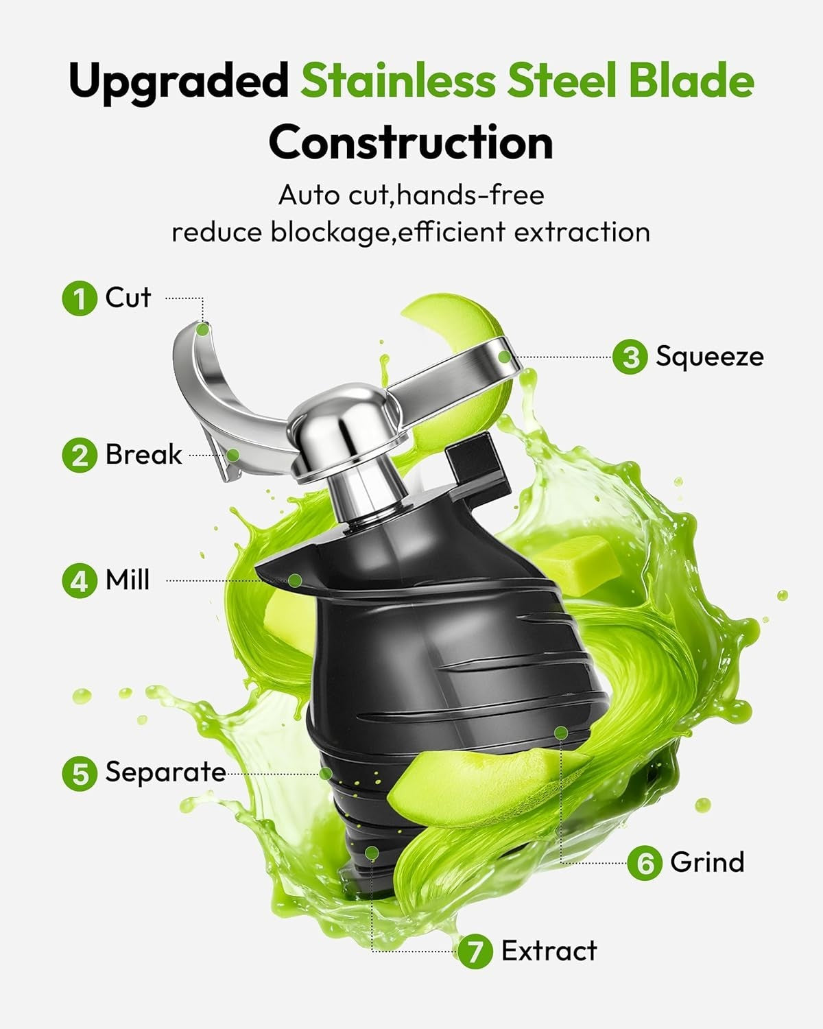 Cold Press Juicer 135mm Wide Feed Opening 1.8L Slow Masticating