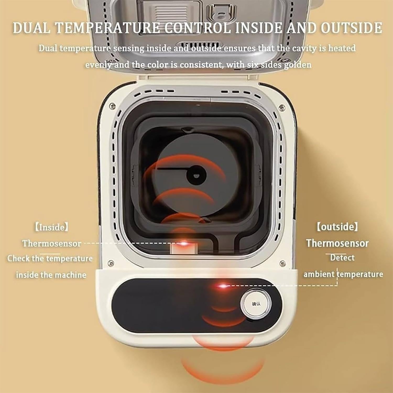 Bread Maker Machine 500g with Nut Dispenser, 26 Preset Functions & LCD
