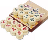 Wooden Xiangqi Travel Chess Set with Leather Board – 2 Player Strategy Game