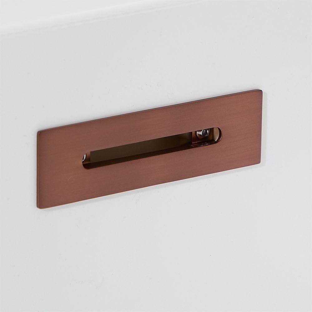White Double Ended Freestanding Slipper Bath 1500x750mm Copper Overflow