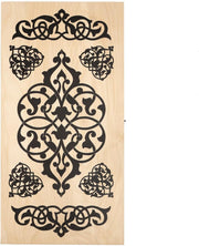 Wooden Backgammon Board 20x20 Engraved Folding Game Set Portable Classic
