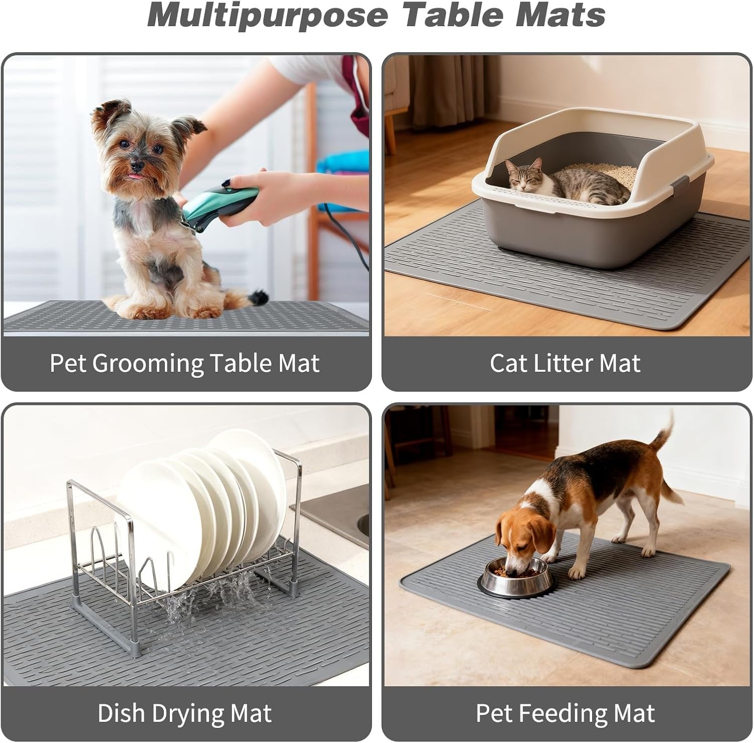 Dog Grooming Table Mat Non Slip Silicone Anti Fatigue Pet Bath Mat