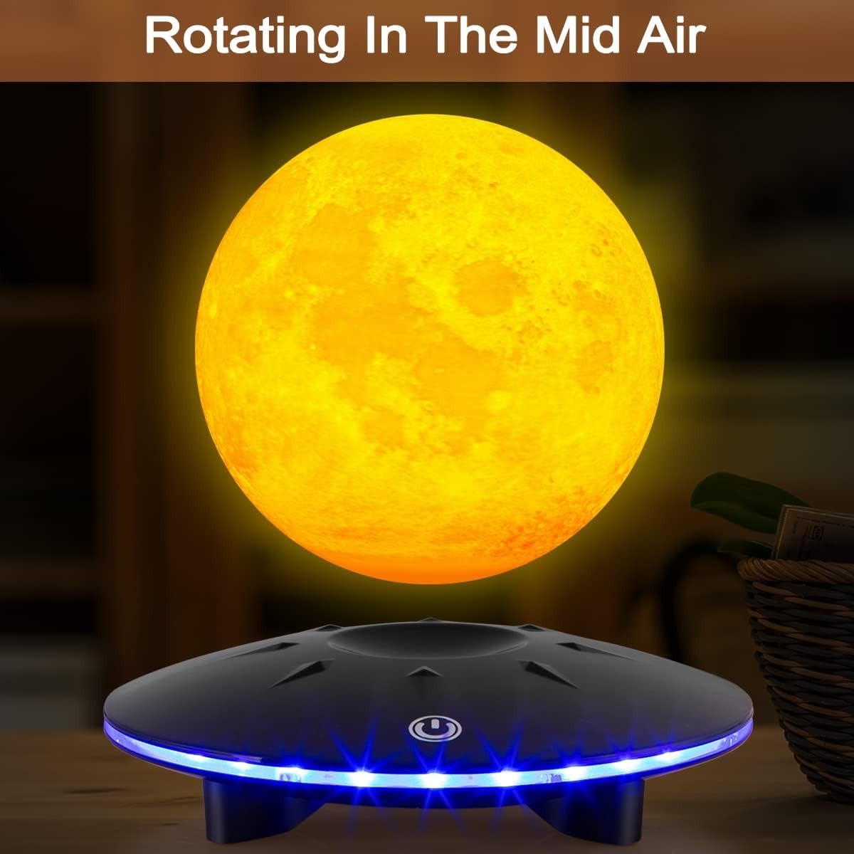 Levitating Moon Lamp Magnetic Floating 3D LED Night Light Touch Control