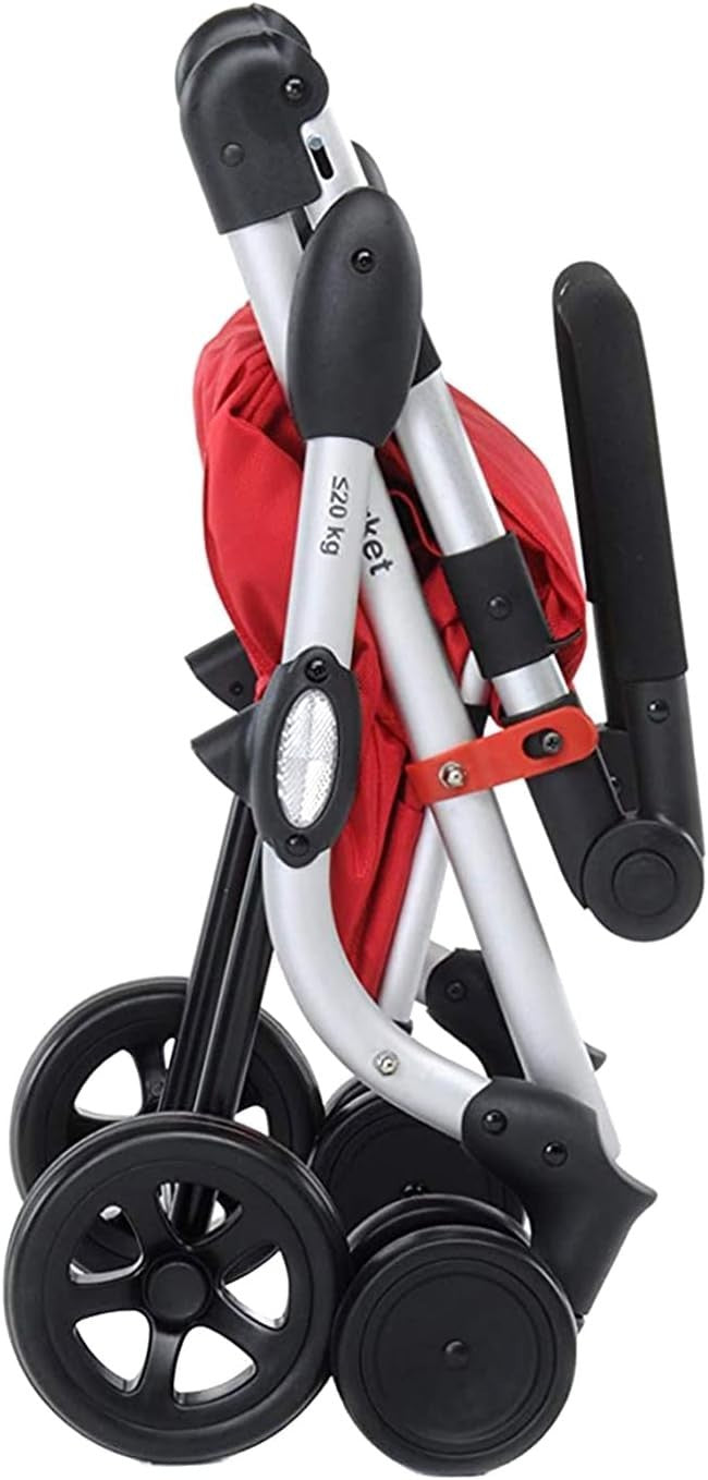 Foppapedretti Go Up Shopping Trolley Red Durable Metal & Rubber Foldable