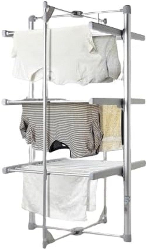 3 Tier Electric Clothes Airer Heated Folding Indoor Dryer 220W 24 Rails