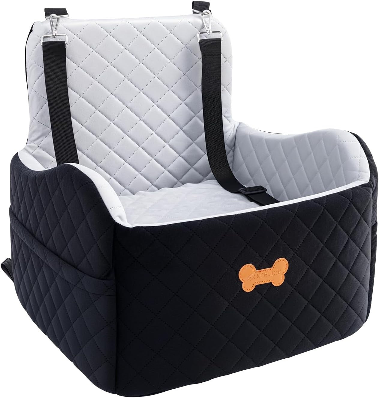 Memory Foam Dog Car Seat Booster Bed 2 Safety Leashes Travel 30lb