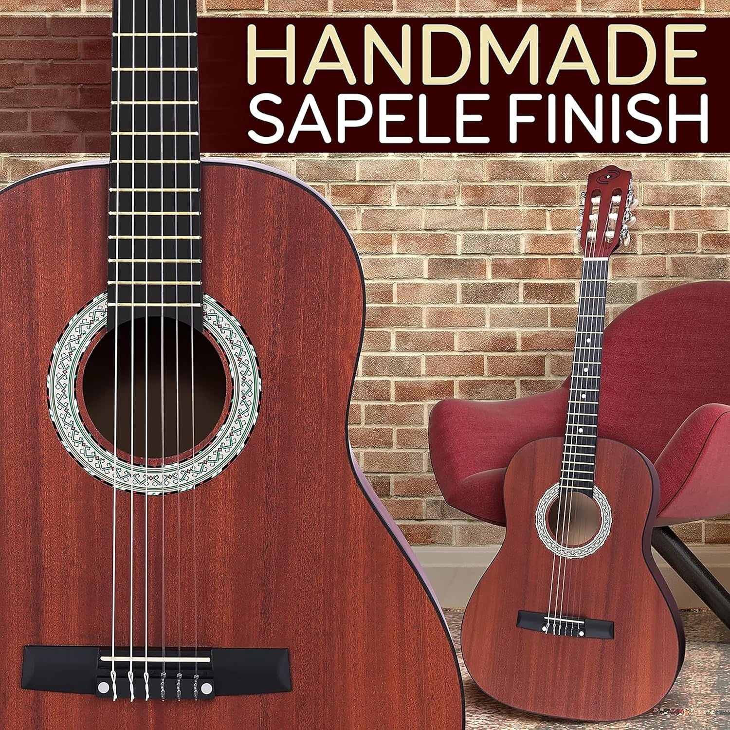 91cm 3/4 Junior Classical Guitar Starter Kit Mahogany