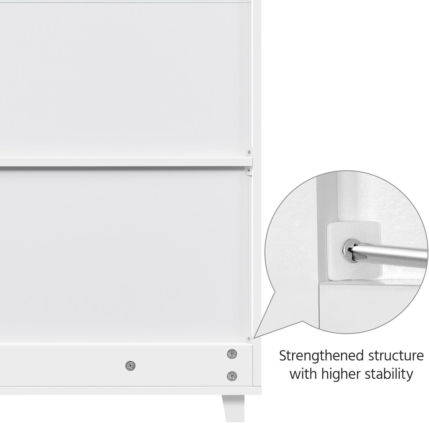 White Wooden Shoe Cabinet with Drawer & Adjustable Shelves for Hallway