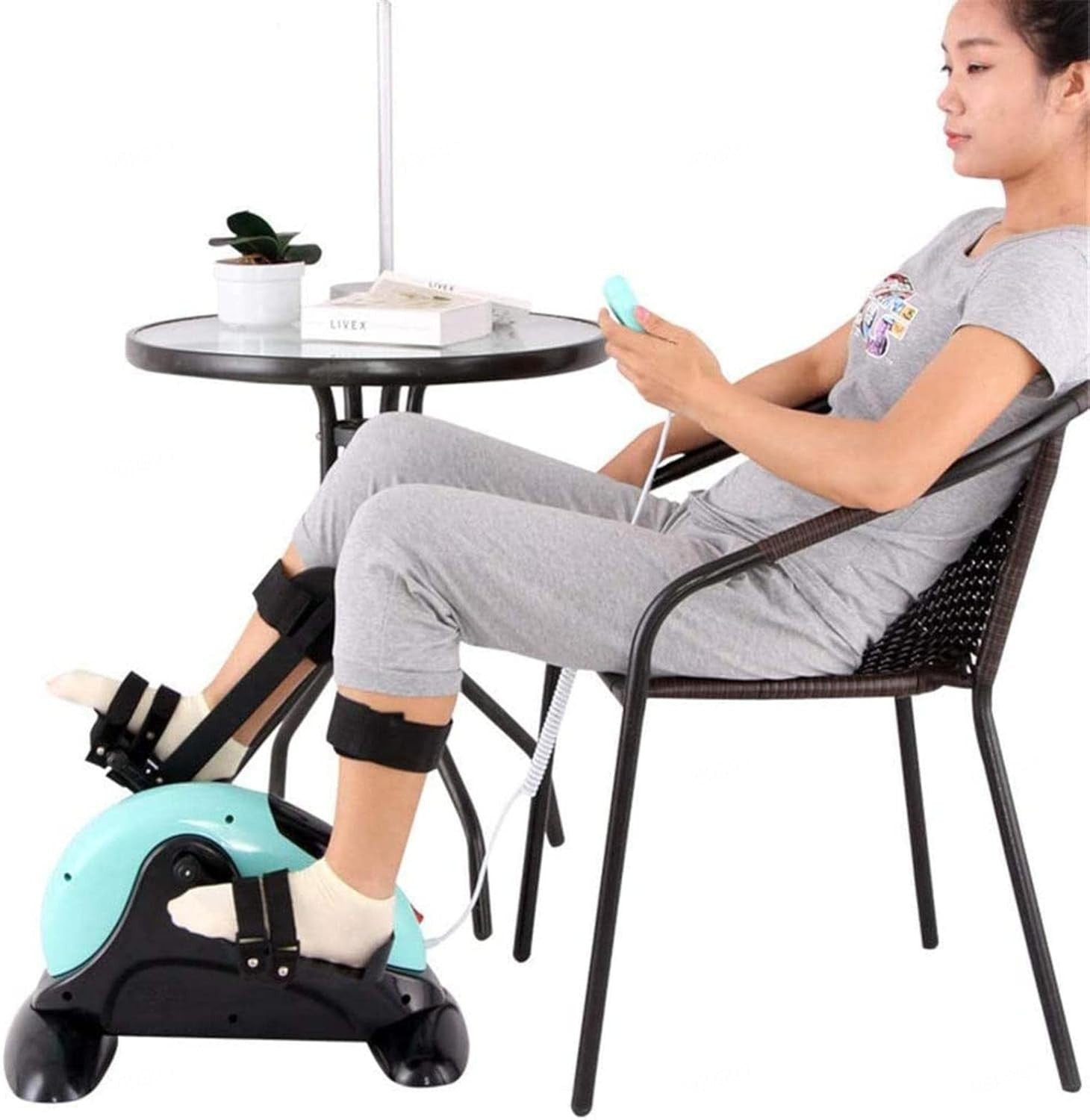 Electric Motorized Pedal Exerciser Rehab Arm Leg Trainer Quiet
