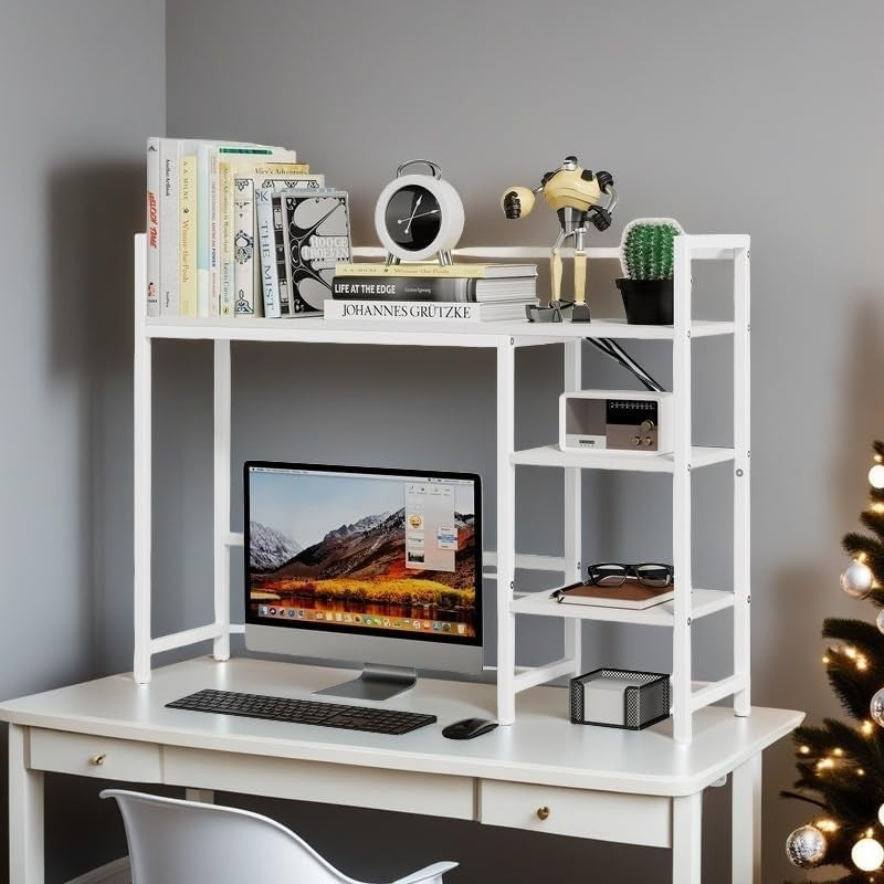 38.6" Desk Hutch Desktop Shelf 3-Tier Organizer Rack Monitor Storage Black