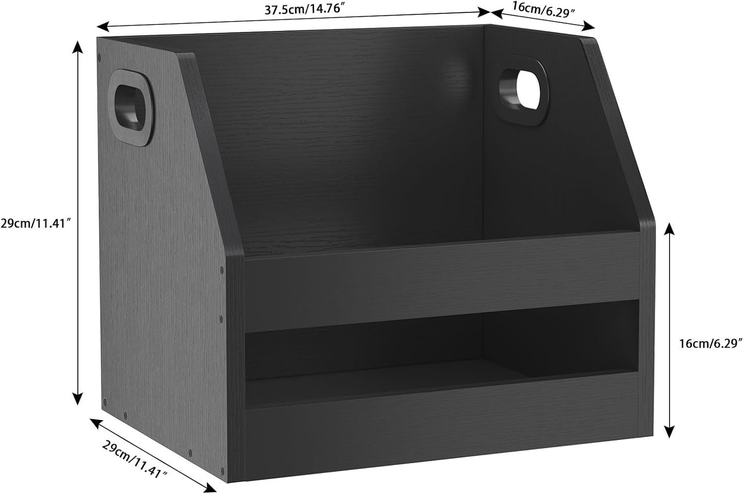 Vinyl Record Storage Crate LP Album Holder Rack Desktop Organizer Black