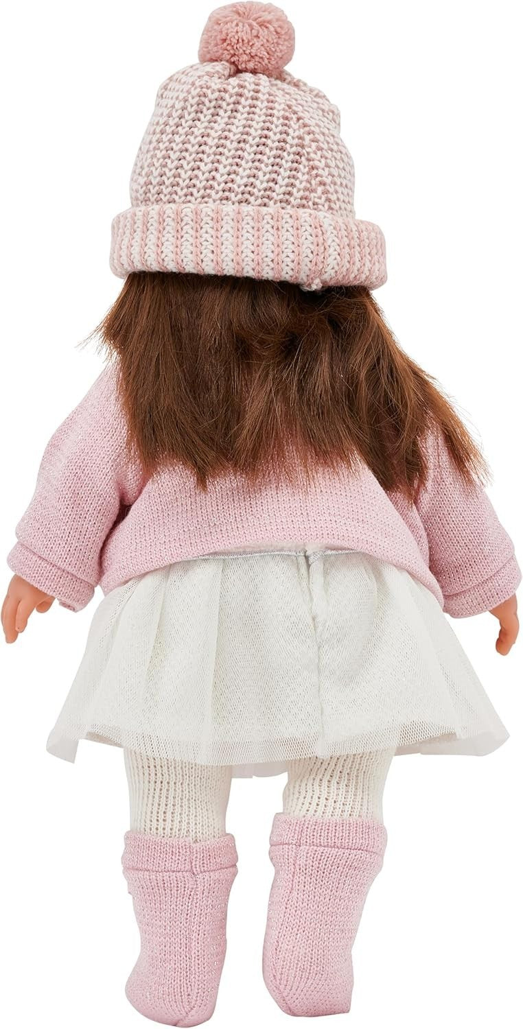 35cm Fashion Doll Soft Body Brunette Hair Brown Eyes Gift Box