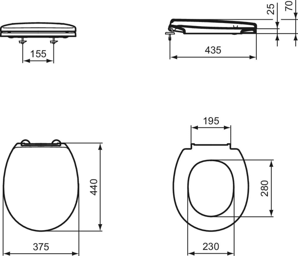 Contour 21+ Toilet Seat White Sandwich Soft Close Durable WC Lid