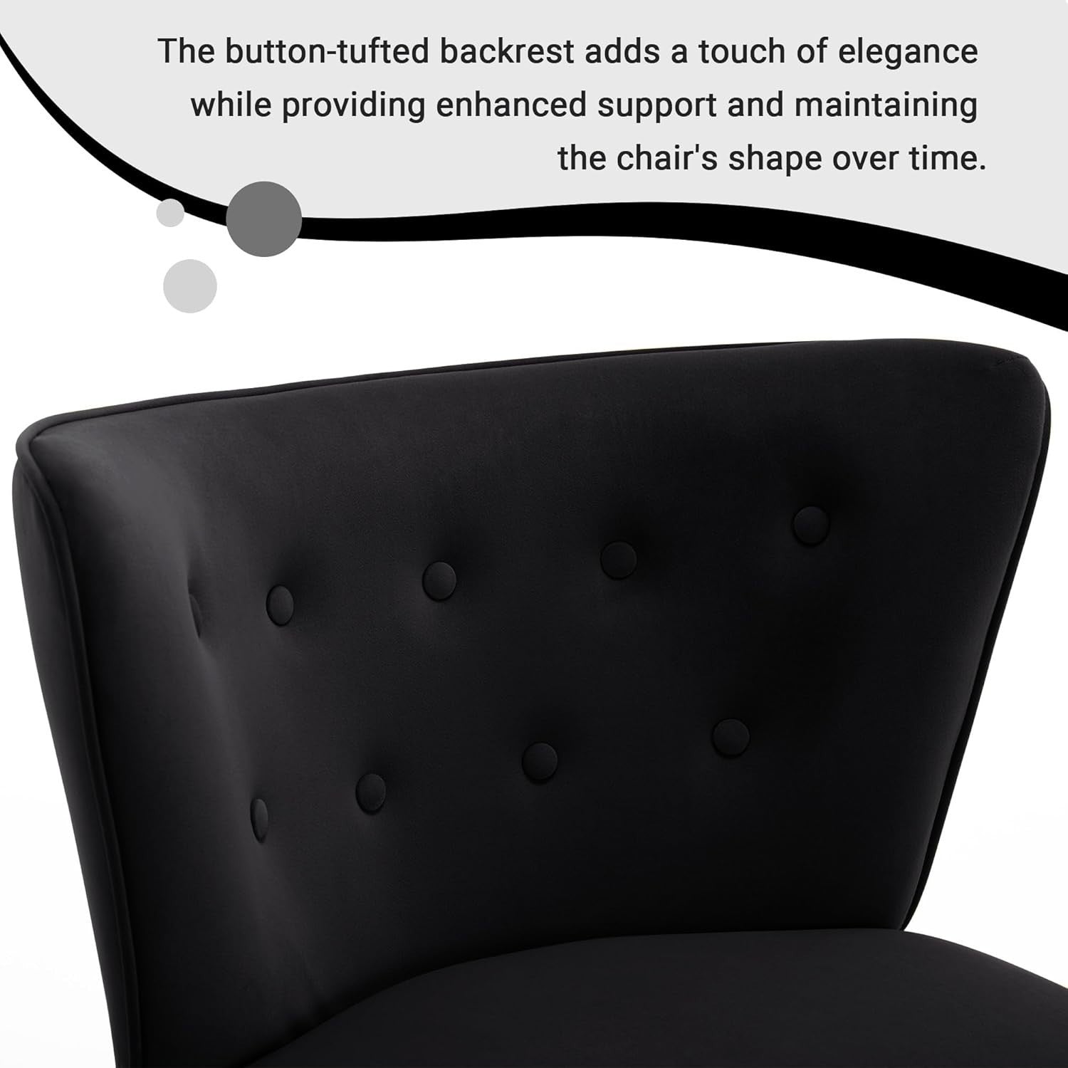 Velvet Accent Chair Modern Armchair Black Tub Lounge Seat Wood Legs