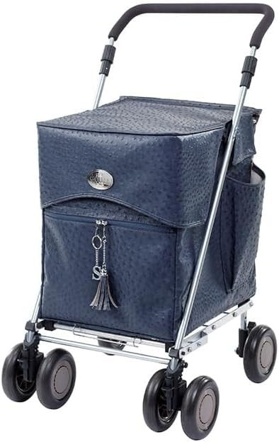4 Wheel Push Shopping Trolley Regular Folding Walking Aid Strong Stable