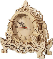 3D Wooden Puzzle Clock Kit DIY Desktop Decor Silent Movement Gift